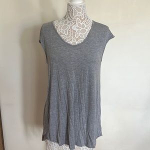 Neiman Marcus Gray Highlow Tunic Top